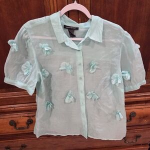 Ashley Stewart Mint Green Blouse